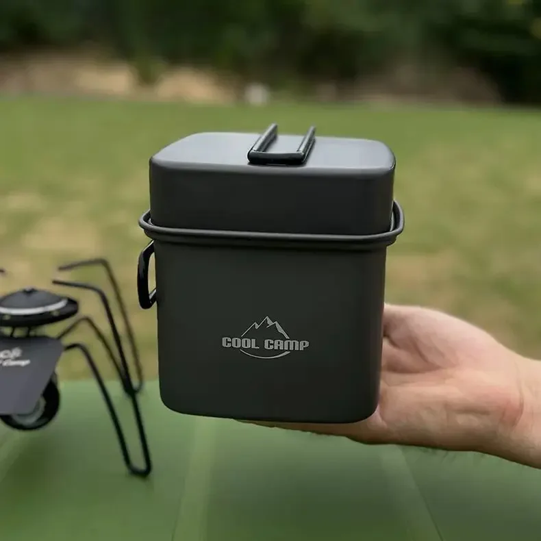 Camping Cooking Box Set - Pote quadrado dobrável para acampamento ao