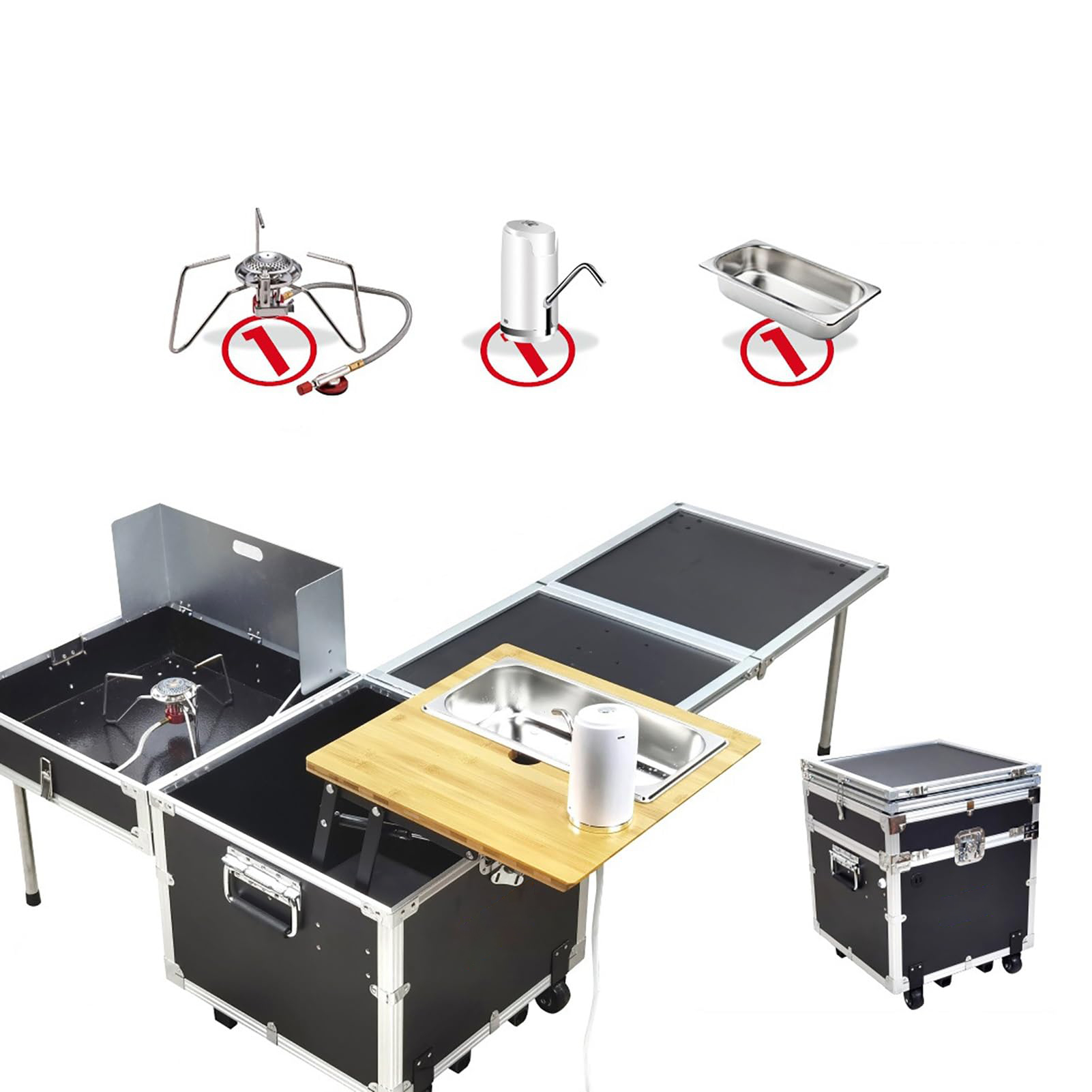Camping Cooking Box Set - Conjunto de Cozinha para Camping ao