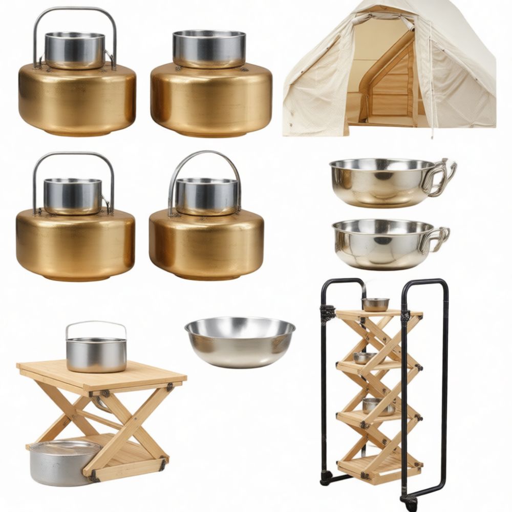 Camping Cooking Mesh - Suporte portátil dobrável para fogão de