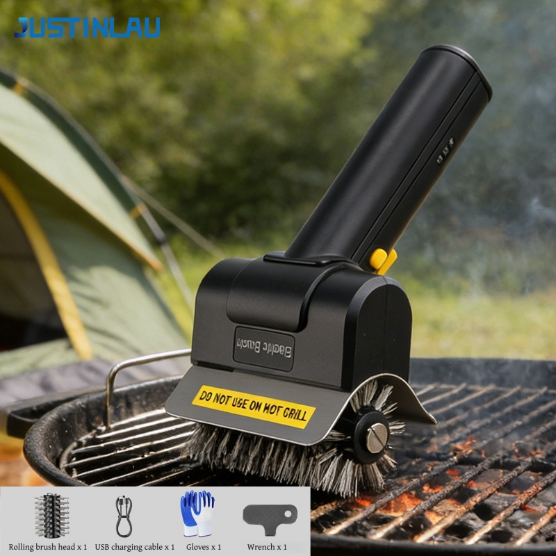 Camping Cooking Mesh - Escova Elétrica JUSTINLAU para Churrasqueira, Escova
