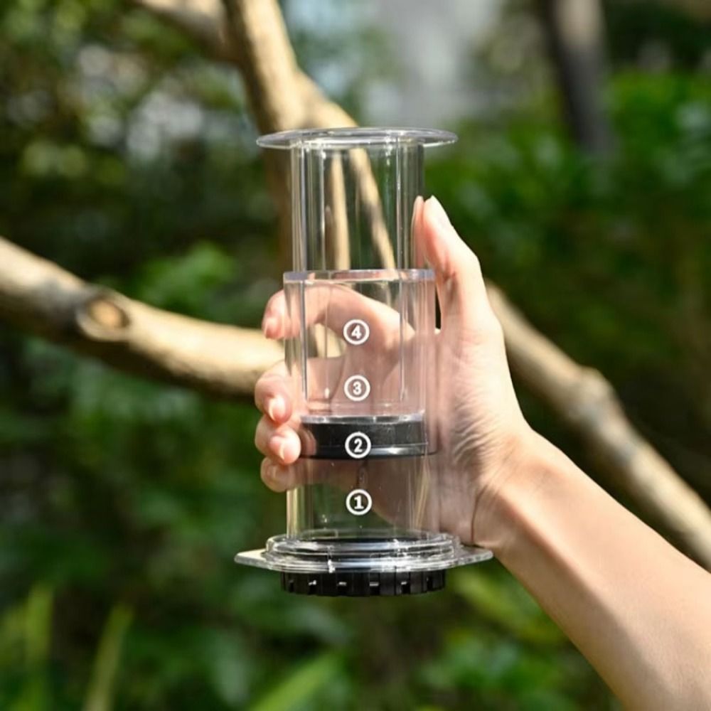 Camping Cooking Utilities - Cafeteira Portátil Estilo Francês Antiderrapante Transparente