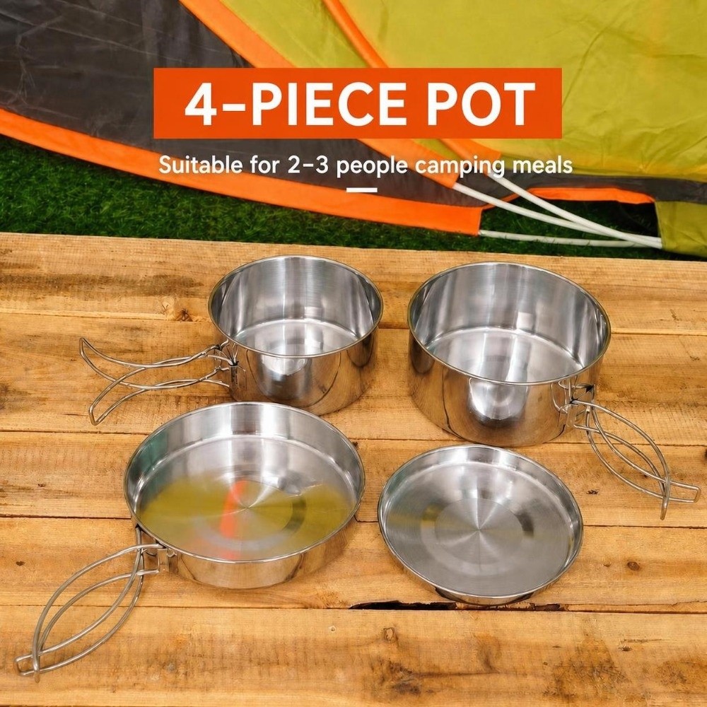 Camping Cooking Set - Conjunto de Utensílios de Cozinha Portátil