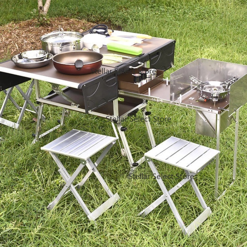 Camping Cooking Box Set - Conjunto completo de cozinha ao ar