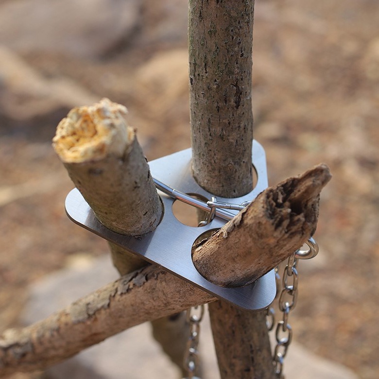 Camping Cooking Utilities - Tripé de Camping em Aço Inoxidável