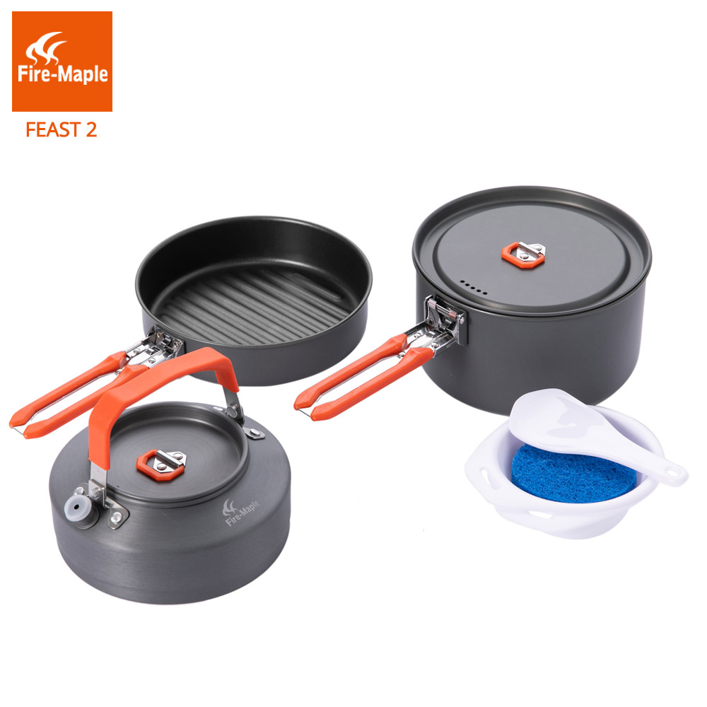 Camping Cooking Box Set - Fogo maple piquenique pote pan conjunto