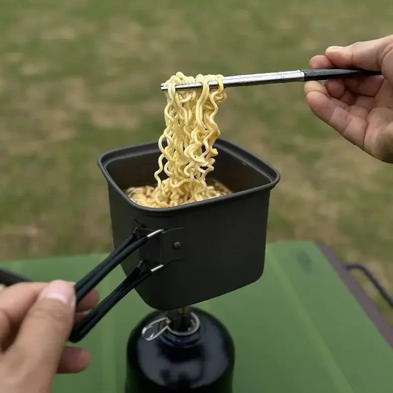 Pote quadrado dobrável para ac - Camping Cooking Box Set avaliação e preço