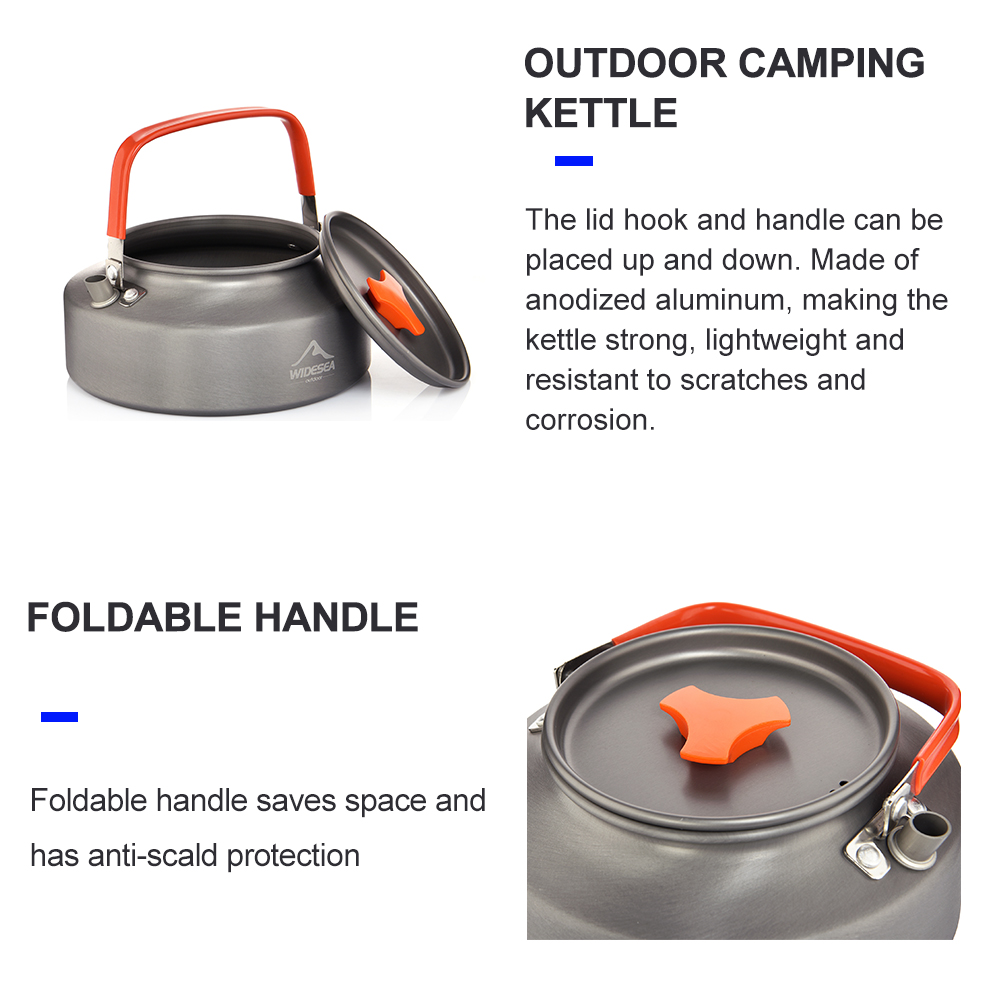Widesea-Camping Chaleira, 1.1L - Camping Cooking Utensil Set avaliação e preço