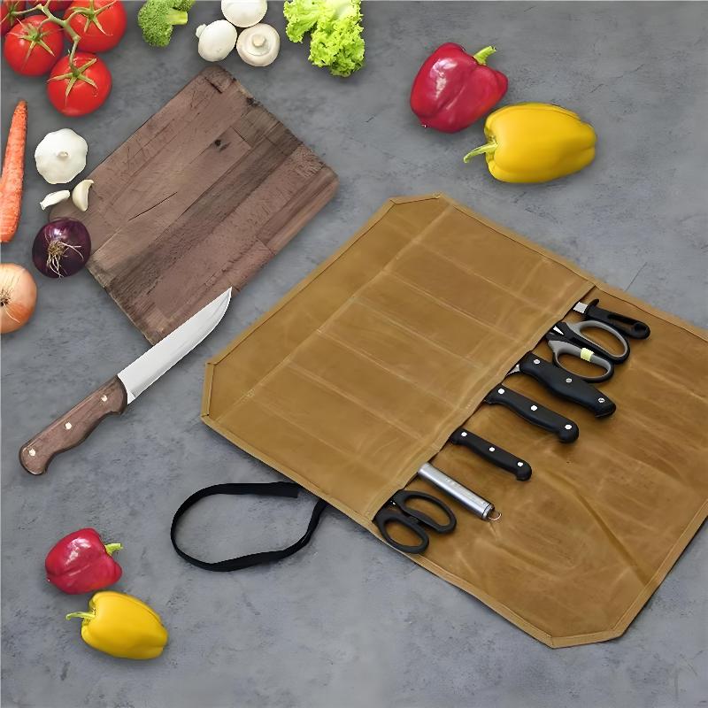 Bolsa de Facas de Chef em Lona - Camping Cooking Rack avaliação e preço