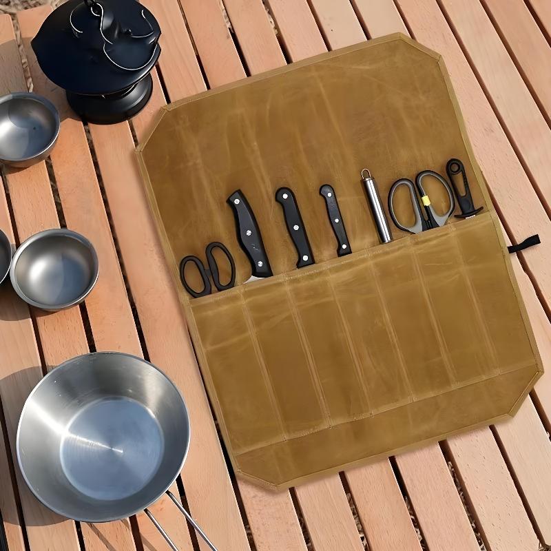Bolsa de Facas de Chef em Lona - Camping Cooking Rack avaliação e preço