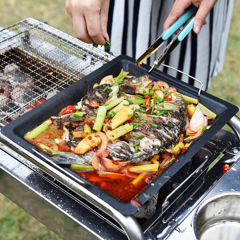Panela de Grelhar Quadrada Gro - Camping Cooking Set avaliação e preço