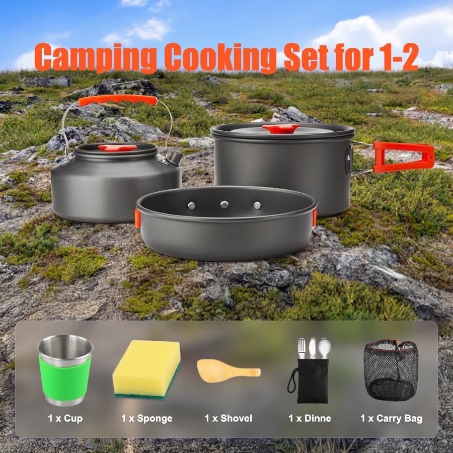 Conjunto de Utensílios de Cozi - Camping Cooking Set avaliação e preço