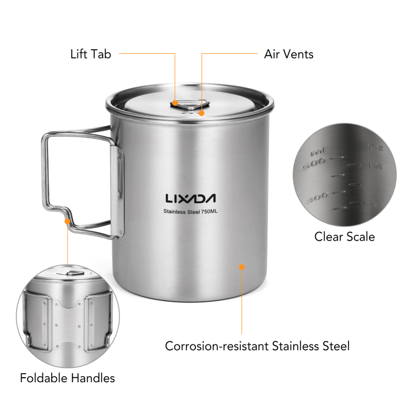 Lixada-Caneca de aço inoxidáve - Camping Cooking Mesh avaliação e preço
