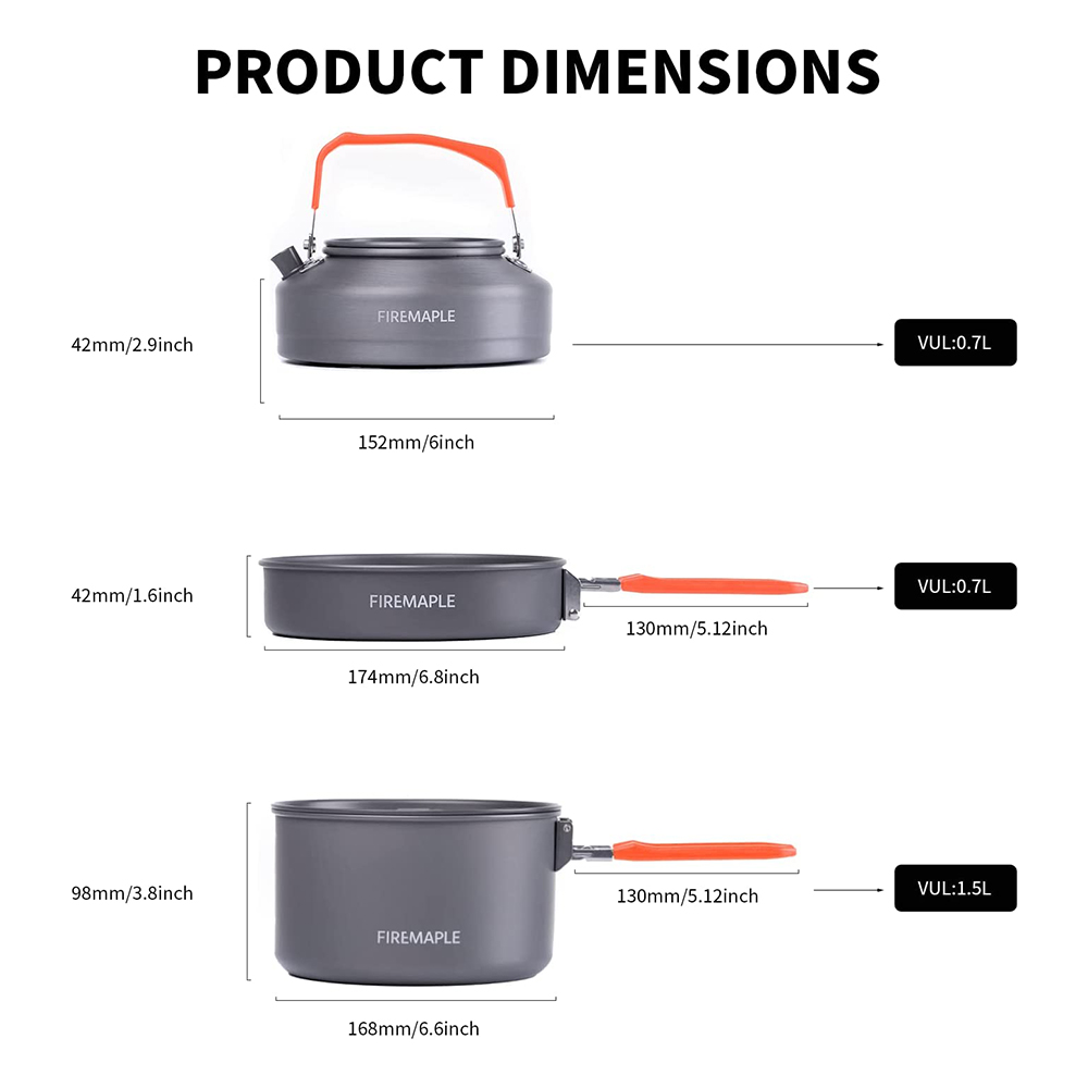 Fogo maple piquenique pote pan - Camping Cooking Box Set avaliação e preço