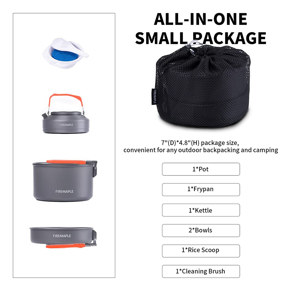 Fogo maple piquenique pote pan - Camping Cooking Box Set avaliação e preço