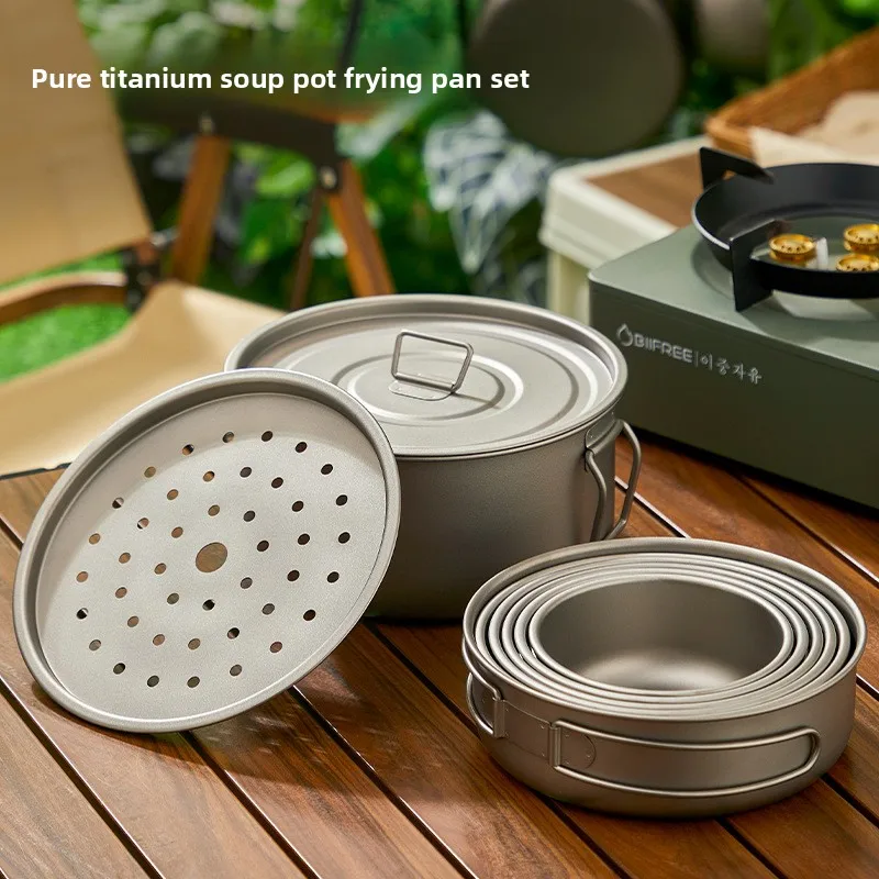 Conjunto de panela de titânio  - Camping Cooking Mesh avaliação e preço