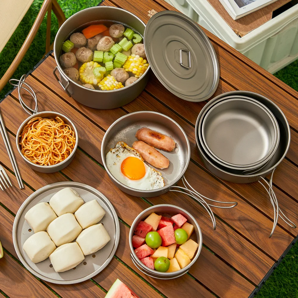 Conjunto de panela de titânio  - Camping Cooking Mesh avaliação e preço