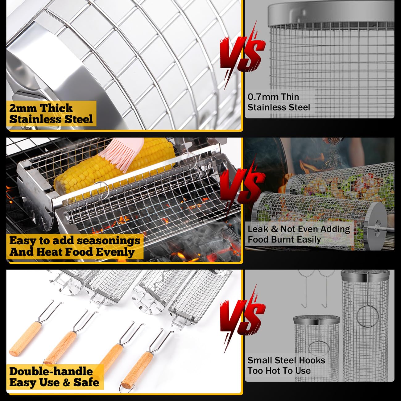 Buyies cesta de grelha rolante - Camping Cooking Mesh avaliação e preço